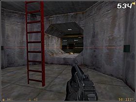Gdy zejdziesz na dół, bez trudu zauważysz czerwoną wiązkę lasera [#534] , która uaktywnia stojący nieopodal karabin maszynowy - [Opis przejścia Half-Life] Forget about Freeman! - cz. 1 - Half-Life - poradnik do gry