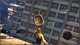 Wykonaj skok w stronę budynku, do którego wbity był wagonik - Rozdział 1 - Ascension City Downtown III | Akt 1 Bionic Commando - Bionic Commando - poradnik do gry
