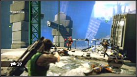 Musisz teraz dotrzeć do widocznego w oddali tunelu, wykorzystując do tego celu wyłączone miny - Rozdział 2 - Ascension City Downtown V | Akt 1 Bionic Commando - Bionic Commando - poradnik do gry