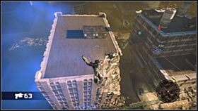 Po wyeliminowaniu widocznych snajperów powróć do budynku, z którego ostrzeliwał Cię pierwszy snajper - Rozdział 2 - Ascension City Downtown VI | Akt 1 Bionic Commando - Bionic Commando - poradnik do gry