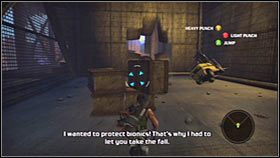 Chwytaj się kolejnych metalowych elementów, a następnie wykonaj skok w stronę dźwigu - Rozdział 2 - Trent Industrial District II | Akt 1 Bionic Commando - Bionic Commando - poradnik do gry