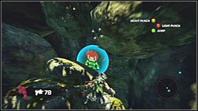 Zdecydowanie radzę przedostać się na jeden z wyżej położonych balkoników, wykorzystując do tego celu pobliskie skały - Rozdział 2 - Ascension City Park III | Akt 2 Bionic Commando - Bionic Commando - poradnik do gry