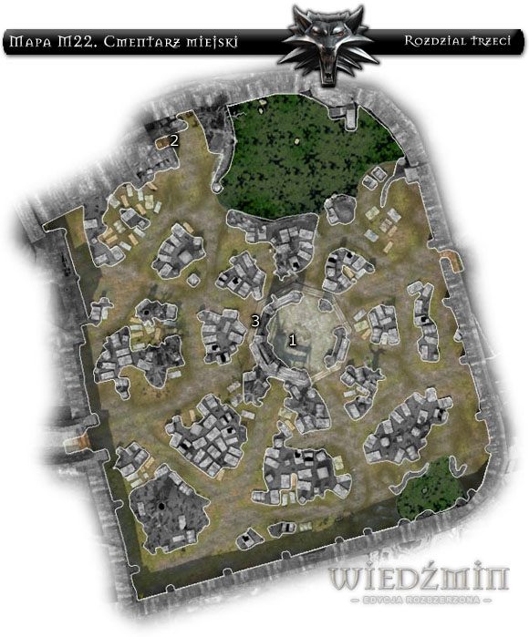Jak powie Ci grabarz, na cmentarzu panuje bardzo ożywiona atmosfera - Mapa M22 - Cmentarz Miejski | Rozdział 3 | Solucja Wiedźmin - Wiedźmin: Edycja Rozszerzona - poradnik do gry