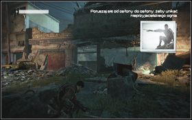 Kontynuuj przemieszczanie się w prawą stronę za znajdujące się tutaj kamienne bloki [1] - Rozdział 1 - Los Angeles 2016 (cz.1) | Opis przejścia | Terminator Ocalenie - Terminator: Ocalenie - poradnik do gry