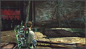 Podążaj cały czas prosto, ale uważaj na wagonik kolejki, który się tu wkrótce pojawi - Etap 6 - Zaginiona wyspa (cz.1) | Opis przejścia Ghostbusters The Video Game - Ghostbusters: The Video Game - poradnik do gry
