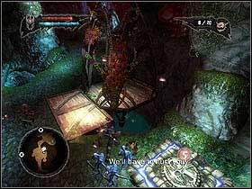 Zauważ, że koło platformy elfów są dwa przyciski - Wasteland Sanctuary Depths | Zadania główne w Overlord II - Overlord II - poradnik do gry