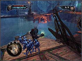 Przejdź do następnej części etapu uważając na turlającego się króla salamander - Wasteland Sanctuary Depths | Zadania główne w Overlord II - Overlord II - poradnik do gry