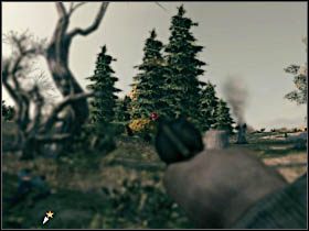 Żołnierz podczas rozmowy poprosi Cię byś podążał za nim, w celu dotarcia do zaatakowanej, lewej flanki [2] - Opis przejścia (1) Call of Juarez Więzy Krwi | Rozdział I - Call of Juarez: Więzy Krwi - poradnik do gry