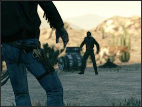 Zrań go kilkakrotnie, aż dojdzie do krótkiej rozmowy, a następnie do pojedynku na rewolwery - Opis przejścia (2) | Rozdział VI | Call of Juarez Więzy Krwi - Call of Juarez: Więzy Krwi - poradnik do gry