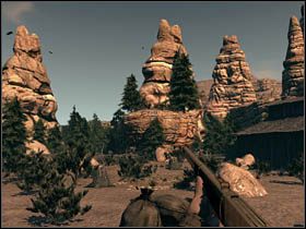 Ci wybiegać będą od strony skał, a nie pustyni - Opis przejścia (1) | Rozdział VIII | Call of Juarez Więzy Krwi - Call of Juarez: Więzy Krwi - poradnik do gry