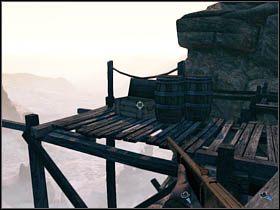 Pierwszy sekret znajdziesz tuż po opuszczeniu szopy, na początku rozdziału (po pokonaniu dwóch par schodów, w skrzyni) - Sekrety | Rozdział IX | Call of Juarez Więzy Krwi - Call of Juarez: Więzy Krwi - poradnik do gry