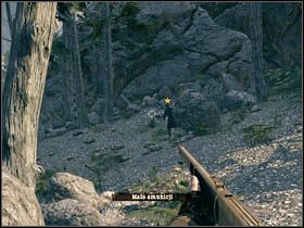 Droga do pokonania jest bardzo krótka, uduchowiony McCall jest za pobliskimi skałami i w drodze na spotkanie z nim, zaatakowany zostaniesz wyłącznie przez kilku Indian, w dodatku słabo ukrytych - Postacie | Rozdział X | Call of Juarez Więzy Krwi - Call of Juarez: Więzy Krwi - poradnik do gry