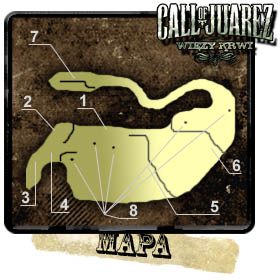 Załączoną mapę całego etapu należy traktować jako schemat, nie przedstawia ona bowiem 1 do 1 placu boju - Opis przejścia | Rozdział XII | Call of Juarez Więzy Krwi - Call of Juarez: Więzy Krwi - poradnik do gry