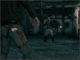 Kolejnym zadaniem, już ostatnim dla Thomasa w tym rozdziale, będzie pozbycie się wrogów koło wyjścia z kryjówki - Opis przejścia - Thomas | Rozdział XIV | Call of Juarez Więzy Krwi - Call of Juarez: Więzy Krwi - poradnik do gry