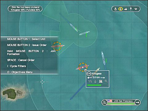 Dobij wroga salwami artylerii pokładowej USS San Francisco otwierając ogień już z maksymalnego zasięgu jego wież artyleryjskich - Misja 2 - Battle of Cape Esperance (cz.2) | USA | Battlestations Pacific - Battlestations: Pacific - poradnik do gry