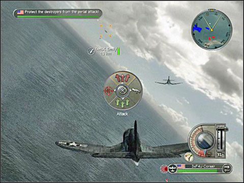 Drugie zadanie polegać będzie na 2) zaatakowaniu z lotu koszącego japońskich baterii na tej wyspie leżącej na południu - Misja 7 - Invasion of Tarawa | USA | Battlestations Pacific - Battlestations: Pacific - poradnik do gry