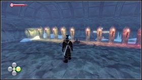 Łącznie musisz wykonać 10 ataków (każdy symbolizuje jedną pochodnię po drugiej stronie pomieszczenia) - Fabuła w Fable II - Knothole Islands Big Freeze | Knothole Island - Fable II - poradnik do gry