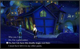 Idziemy w stronę kościoła (znajduje się tuż obok znanego nam sklepiku), po drodze pozbywając się duchów (Swill THIS - Cz. ostatnia - Guybrush kopie tyłek - Opis przejścia - The Secret of Monkey Island: Special Edition - poradnik do gry