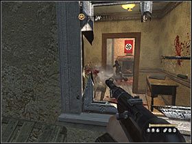 Wrogowie okupują widoczny w oddali budynek - Etap 2 - Zachodnie śródmieście | Opis przejścia Wolfenstein - Wolfenstein - poradnik do gry