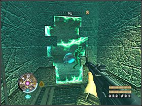 Okoliczny korytarz monitorowany jest przez stanowisko maszynowe, które nie możesz niestety zlikwidować w klasyczny sposób - Etap 9 - Pieczary (cz.1) | Opis przejścia Wolfenstein - Wolfenstein - poradnik do gry