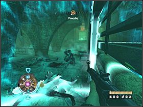 Ataku przeciwników należy spodziewać się dopiero po dotarciu do pokazanego na pierwszym screenie pomieszczenia - Etap 9 - Pieczary (cz.2) | Opis przejścia Wolfenstein - Wolfenstein - poradnik do gry