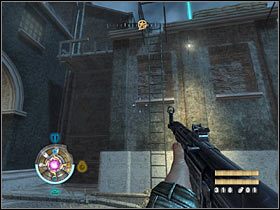 Powróć do budynku, w którym rozpoczynałeś misję, lecz tym razem biegnij w lewo - Etap 10 - Kościół (cz.1) | Opis przejścia Wolfenstein - Wolfenstein - poradnik do gry