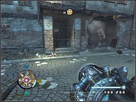 Jak zapewne zauważyłeś, na zbroi opancerzonego przeciwnika znajdują się trzy czerwone punkty i to właśnie w nie musisz celować - Etap 10 - Kościół (cz.1) | Opis przejścia Wolfenstein - Wolfenstein - poradnik do gry