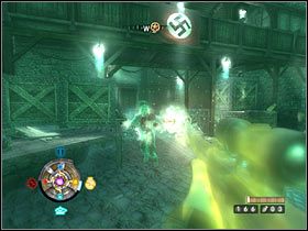 Przejdź przez niewielkie pomieszczenie tak by znaleźć się na dziedzińcu - Etap 16 - Zamek | Opis przejścia Wolfenstein - Wolfenstein - poradnik do gry