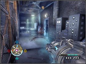 Zbliż się do ogromnej maszyny i wciśnij klawisz akcji, dzięki czemu zdobędziesz jedną z najpotężniejszych pukawek dostępnych w grze - Leichenfausta 44 - Etap 16 - Zamek | Opis przejścia Wolfenstein - Wolfenstein - poradnik do gry