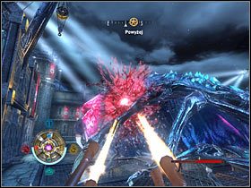 Musisz teraz zacząć BIEC do drugiego działka, które znajduje się na lewo od Twojej pozycji - Etap 17 - Szczyt zamku (cz.2) | Opis przejścia Wolfenstein - Wolfenstein - poradnik do gry