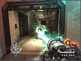 Po wstępnym zabezpieczeniu okolicy wejdź do środka i rozpraw się z niedobitkami - Etap 21 - Wschodnie lotnisko | Opis przejścia Wolfenstein - Wolfenstein - poradnik do gry