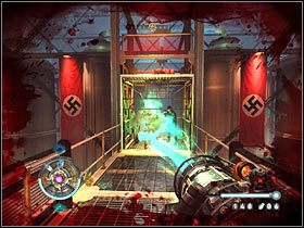 Przejdź po oczyszczonym już balkoniku i skręć w prawo - Etap 22 - Zeppelin (cz.1) | Opis przejścia Wolfenstein - Wolfenstein - poradnik do gry