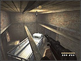 Sekret 9 (zachód): To samo pomieszczenie, w którym stoi ciężarówka gotowa do wyjazdu na wykopaliska - Etap 1 i 6 - Złoto (cz.2) | Sekrety Wolfenstein - Wolfenstein - poradnik do gry