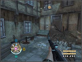 Sekret 1 - Obrona kościoła: Niedługo po przejściu przez niewidzialną ścianę skieruj się w lewo - Etap 10 - Wywiad i Księgi | Sekrety Wolfenstein - Wolfenstein - poradnik do gry