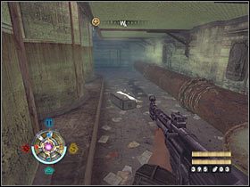 Sekret 14: Po dotarciu do sali z dużymi zbiornikami zeskocz na dół i zbadaj teren pod balkonikami - Etap 14 - Złoto (cz.2) | Sekrety Wolfenstein - Wolfenstein - poradnik do gry