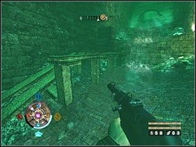 Sekret 10 (wschodnie centrum): Podczas eksploracji kanałów, pod kładką, na którą wskakuje się by przejść dalej - Etap 15 i 18 - Złoto (cz.2) | Sekrety Wolfenstein - Wolfenstein - poradnik do gry