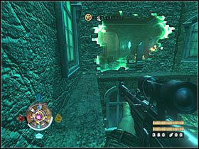 Sekret 30 (zachodnie centrum): W trakcie przemierzania zachodniej części sektora korzystałeś z niewidzialnej drabiny oraz niewidzialnego przejścia - Etap 15 i 18 - Złoto (cz.4) | Sekrety Wolfenstein - Wolfenstein - poradnik do gry