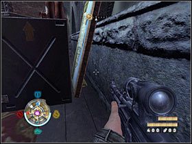 Sekret 13 (szczyt): Zbadaj balkonik prowadzący do ostatniego generatora - Etap 16 i 17 - Złoto | Sekrety Wolfenstein - Wolfenstein - poradnik do gry