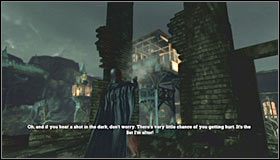 Swego rodzaju ostrzeżenie Jokera, które usłyszysz po powrocie z jaskiń, będzie dotyczyło pojawienia się w okolicy wrogich snajperów - Arkham Island #3 | Opis przejścia Batman Arkham Asylum - Batman: Arkham Asylum - poradniki