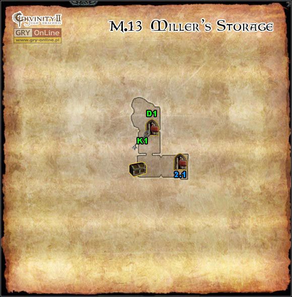K1 Klucz do drzwi D1 - [M2] Mapy - New Miners Dig, Millers Storage | Mapy i lista zadań - Divinity II: Ego Draconis - poradniki
