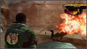 W miejscu w którym podejmujemy się wykonania misji, czeka na nas zarówno grupka partyzantów, jak i pojazd w którym starczy miejsca dla wszystkich #1 - Zadania poboczne (2) - Guerrilla - Red Faction: Guerrilla - poradnik do gry