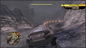 Po uruchomieniu i wysadzeniu czterech terminali #1 , wracamy do punktu pozostawienia pojazdu i wsiadamy do jednego z opancerzonych, wrogich jednostek #2 - Zadania główne (3) - Demons of the Badlands - Red Faction: Guerrilla - poradnik do gry