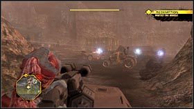 Gdy wszyscy znajda się w jego wnętrzu, zostaniesz poproszony o niszczenie wrogich pojazdów, bez konieczności jednoczesnego kierowania #1 - Zadania główne (3) - Demons of the Badlands - Red Faction: Guerrilla - poradnik do gry