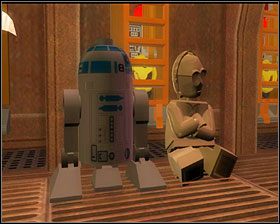 Pokonaj kolejne fale szturmowców, a gdy przejdziesz w głąb korytarza, użyj klocków by stworzyć przejście przez lukę w podłodze - Chapter 1 - Secret Plans - Story Mode - Episode 4 - LEGO Star Wars: The Complete Saga - poradnik do gry