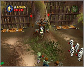 Stań na jednym z przycisków, a reszta postaci podzieli się i stanie na pozostałych - Chapter 4 - The Battle of Endor - Story Mode - Episode 6 - LEGO Star Wars: The Complete Saga - poradnik do gry