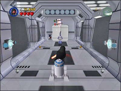 W korytarzu, przez który prowadzi Cię kloniarz użyj Mocy na wszystkich przełącznikach znajdujących się na ścianach, a kanister będzie Twój - Chapter 2 - Discovery on Kamino - Free Play - Episode 2 - LEGO Star Wars: The Complete Saga - poradnik do gry