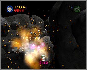 W jednej z asteroid w trzeciej sekcji - Chapter 3 - Falcon Flight - Free Play - Episode 5 - LEGO Star Wars: The Complete Saga - poradnik do gry