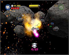 Ostatnia część Minikita jest w jednej z niebieskich asteroid w ostatniej sekcji poziomu - Chapter 3 - Falcon Flight - Free Play - Episode 5 - LEGO Star Wars: The Complete Saga - poradnik do gry