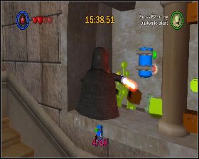 W korytarzu prowadzącym do sali z fontanną spójrz w prawo - Chapter 5 - Retake Theed Palace - Challenges - Episode 1 - LEGO Star Wars: The Complete Saga - poradnik do gry