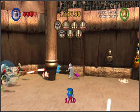 Za filarem na prawo od słupa z Padme - Chapter 4 - Jedi Battle - Challenges - Episode 2 - LEGO Star Wars: The Complete Saga - poradnik do gry